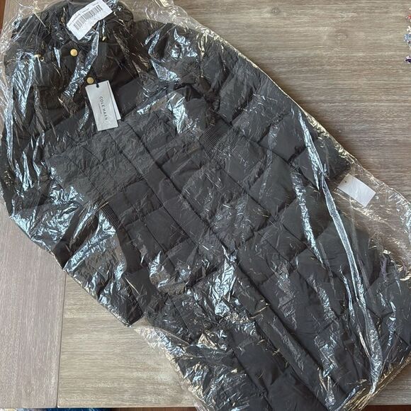 Cole Haan Taffeta Down & Feather Fill Coat In Forest Green XS/TP NWT in packagin - Picture 5 of 9